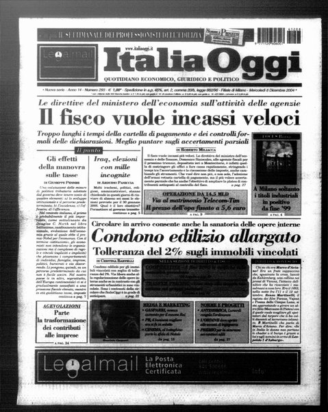 Italia oggi : quotidiano di economia finanza e politica